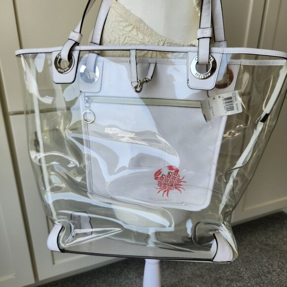 Coach Clear Beach Shoulder Tote Bag Crab Seahorse Summer Vacation Travel Cute - Picture 2 of 15